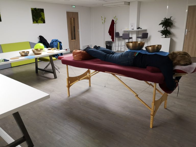 Photo lors d'un massage sonore